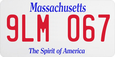 MA license plate 9LM067