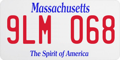 MA license plate 9LM068