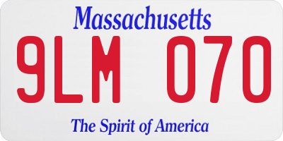 MA license plate 9LM070
