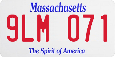 MA license plate 9LM071