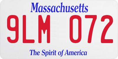 MA license plate 9LM072