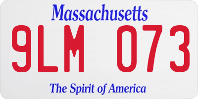MA license plate 9LM073
