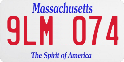 MA license plate 9LM074