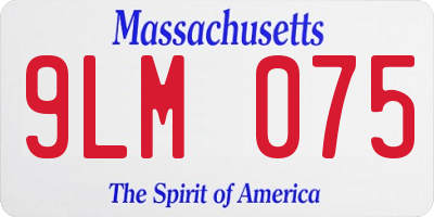 MA license plate 9LM075