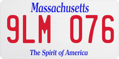 MA license plate 9LM076