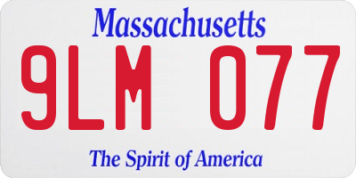MA license plate 9LM077