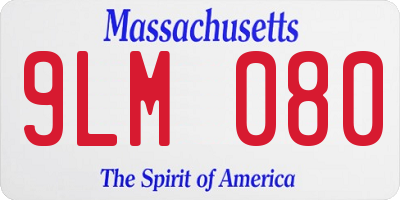 MA license plate 9LM080