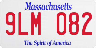 MA license plate 9LM082