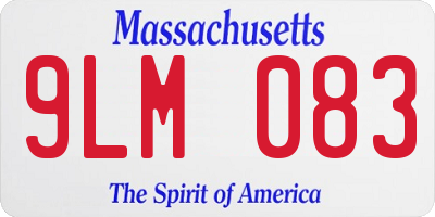MA license plate 9LM083