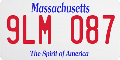 MA license plate 9LM087
