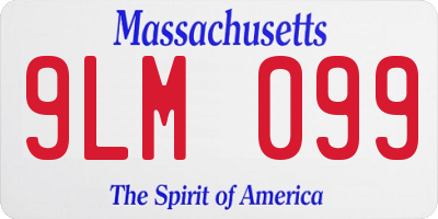 MA license plate 9LM099