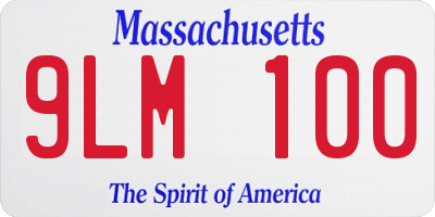 MA license plate 9LM100