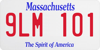 MA license plate 9LM101