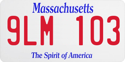 MA license plate 9LM103