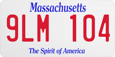 MA license plate 9LM104