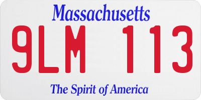 MA license plate 9LM113