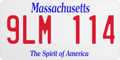 MA license plate 9LM114