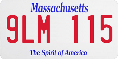MA license plate 9LM115