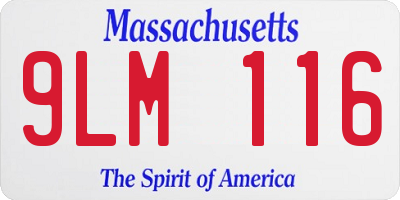 MA license plate 9LM116