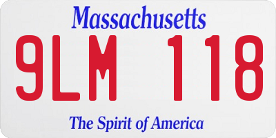 MA license plate 9LM118