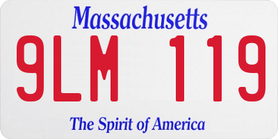 MA license plate 9LM119
