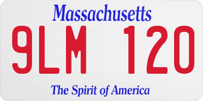 MA license plate 9LM120