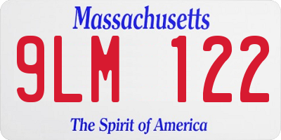 MA license plate 9LM122