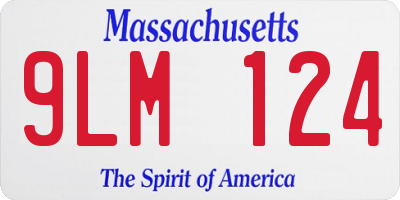 MA license plate 9LM124
