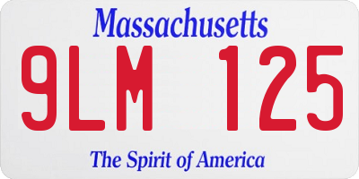 MA license plate 9LM125