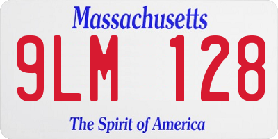 MA license plate 9LM128