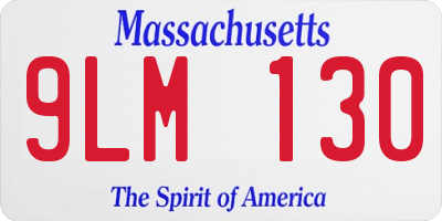 MA license plate 9LM130