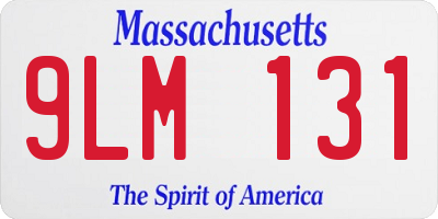MA license plate 9LM131