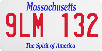 MA license plate 9LM132