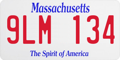 MA license plate 9LM134