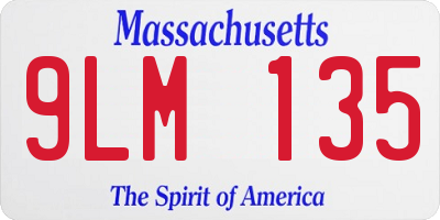 MA license plate 9LM135