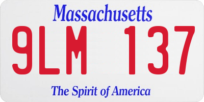 MA license plate 9LM137