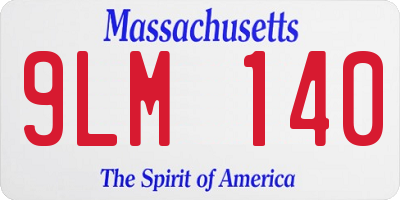 MA license plate 9LM140