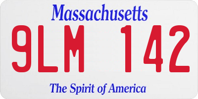 MA license plate 9LM142