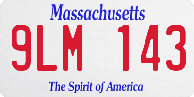 MA license plate 9LM143