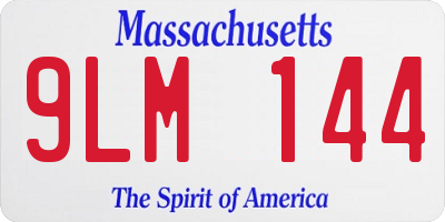 MA license plate 9LM144