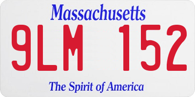 MA license plate 9LM152