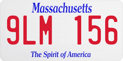 MA license plate 9LM156