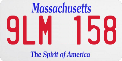 MA license plate 9LM158