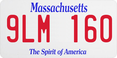 MA license plate 9LM160