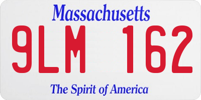 MA license plate 9LM162