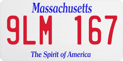 MA license plate 9LM167