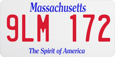 MA license plate 9LM172