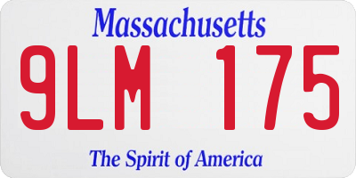 MA license plate 9LM175