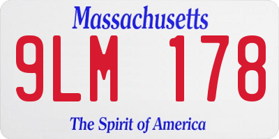 MA license plate 9LM178