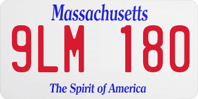 MA license plate 9LM180